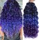 Ocean Wave Crochet Hair for Black Women Deep Wave Crochet Synthetic Hair 3 packs Hawaii Curl Braiding Hair Wet and Wavy Braiding Hair Extension Beach Curl Tatous(1b/blue/purple, 20",90g/pack)