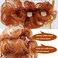 iLUU 2pcs/pack Orange Red Hair Bun Extensions Wavy Curly Messy Synthetic Chignon Hairpiece Easy Bun Hair Pieces for Women Hair Updos for Women Girl - #119B Orange Red Copper Red