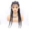 Natural Black 360 Full Lace5 Braided Wigs Synthetic Lace Front Wig for Black Women Full Hand-made Braid Wig with Baby Hair