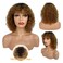 Ombre Short Curly Wig Human Hair Wigs for Black Women Human Hair Glueless #1B/30 Ombre Blonde Curly wig with bangs Brazilian Virgin Human Hair Wig Machine Made 150% Density