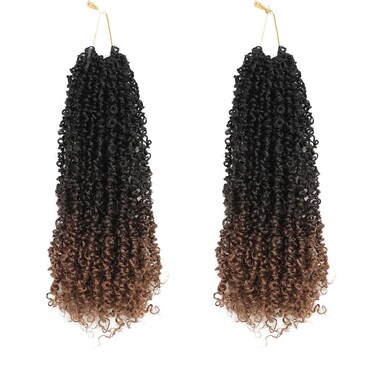 Youngther Yanky twist crochet hair Pre-Twisted Fluffy Spring Mini Twist with curly crochet hair for black women crochet hair pre looped Synthetic hair extension（12inch 1B/4/30 2PCS）