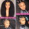 32 Inch Kinkycurly Wig Human Hair 13x4 Lace Front Wigs 180 Density Glueless Wigs Human Hair Pre Plucked Brazilian Kinky Straight Wig Lace Frontal Wigs for Black Women Virgin Human Hair Wig