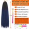 Box Braids Crochet Hair 24 Inch Prelooped Crochet Hair Extensions Hand Made 3 Packs Twist Crothet Braids Hair for Women Braiding Hair Extensions 22 Strands/Pack (24 Inch (Pack of 3), Black-Dark Blue)