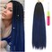 Box Braids Crochet Hair 24 Inch Prelooped Crochet Hair Extensions Hand Made 3 Packs Twist Crothet Braids Hair for Women Braiding Hair Extensions 22 Strands/Pack (24 Inch (Pack of 3), Black-Dark Blue)
