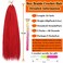 Box Braids Crochet Hair 24 Inch Prelooped Crochet Hair Extensions Hand Made 3 Packs Twist Crothet Braids Hair for Girls and Women Braiding Hair Extensions 22 Strands/Pack (24 Inch (Pack of 3), Red)