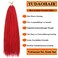 Box Braids Crochet Hair 24 Inch Prelooped Crochet Hair Extensions Hand Made 3 Packs Twist Crothet Braids Hair for Girls and Women Braiding Hair Extensions 22 Strands/Pack (24 Inch (Pack of 3), Red)