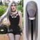 zigzag hair Grey Wig Long Straight Grandma Grey Synthetic Lace Front Wigs Pre Plucked with Natural Hariline for Fashion Women Heat Resistant Hair Gray Glueless Synthetic Lace Wig (Grey)