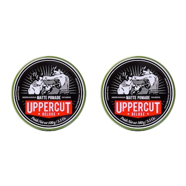 Uppercut Deluxe Matte Pomade Hair Styling Product For Men With A Medium Hold, No Shine Water Based Matte Hair Styling Product Easy Wash Out, No Residue 2 x 100g