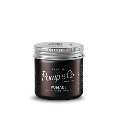 Pomp &amp; Co High Shine Pomade, Mens Styling Pomade For A medium Strong Hold With A Wetlook Finish, Water Based Pomade 60ml