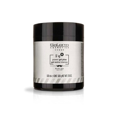 SALERM - Men's Hair Styling Gel - Homme Barber Line - 500 ml - Intense Hold Blue Gel - Hydrating and Texturizing - Keeps Hair Styled Longer - Alcohol-Free Formula