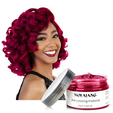 Red Temporary Hair Dye Wax Natural Instant Hair Color Wax Pomades 4.23 oz,Hair Styling Clay for Party, Cosplay, Halloween,Christmas