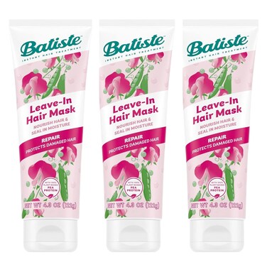 Batiste Heat Protectant For Hair &amp; Leave In Conditioner Hair Mask, Smooth, Seals Split Ends, Hair Conditioner for Dry or Wet Hair, Infused with vitamin E for Enhancing Haircare, 4.3oz (Pack of 3)