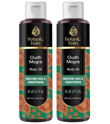 Ayurveda Body Oil With Oudh &amp; Mogra, Organic Body Oil After Shower, Moisturizing &amp; Hydrating Natural Body Oils For Women And Men (Pack of 2, Oudh Mogra)