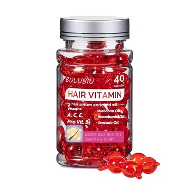 BULUBIU Hair Treatment Serum with Avocado, Macadamia, and Argan Oil - Vitamins A, C, E, Provitamin B5 - The Ultimate Oil Hair Conditioner for All Hair Types, Red