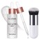 UCANBE Face Body Glitter Liquid Highlighter Illuminator Dewy Drops with Makeup Brush, Makeup Sparkle Shine Luminizer Enhancer Skin Body Shimmer Tint 50ml/1.69oz (02 Silver Fairy White, Standard)