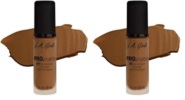 L.A. Girl Pro.matte foundation, Nutmeg GLM683, 1 fl. oz. (Pack of 2)