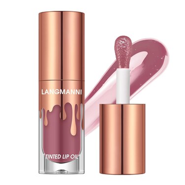 LANGMANNI Tinted Lip Oil, Vibrant High-Shine Moisturizing Lip Care, Six Distinct Shades With Versatile &amp; Cruelty-Free 0.24 Fl oz (#04, 0.25 Fl Oz (Pack of 1))