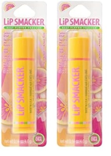 Lip Smacker Flavored Lip Balm, Pink Lemonade Flavor, Clear, For Kids, Men, Women, Dry Kids (Pack of 2)