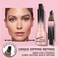 Brow-Fection Angled Brush &amp; Dip Liquid Eyebrow Gel, Hair Like Strokes Liquid Eyebrow Brush Multi-Functional Pressed Wild Eyebrow Pencil Long Lasting Quick Drying (#04 Chocolate)