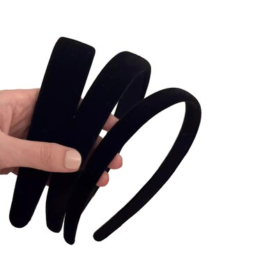 AUDTOPE 7Pcs Spa Accessory Set: Makeup Headband, Wristbands, Puffy Sponge Headbands, and Claw Clips for Face Washing and Skincare Routine - Black