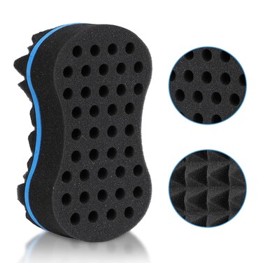 Hair Sponge for Curls, Small Holes Hair Sponges for Men Curls, Curling Sponge for Men Double-sided, Hair Sponges for Natural Hair Women, Twist Brush, Hair Twist Tool 1Pcs
