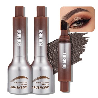 2 PCS Angled Eyebrow Pencil, Upgraded Long-Lasting Waterproof and Smudge-Proof Eyebrow Pencil, Liquid Eyebrow Brush, Easy to Create a Natural Eyebrow Shape (04# Chocolate)