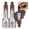 2 PCS Angled Eyebrow Pencil, Upgraded Long-Lasting Waterproof and Smudge-Proof Eyebrow Pencil, Liquid Eyebrow Brush, Easy to Create a Natural Eyebrow Shape (04# Chocolate)