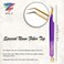 Nano Fiber Tip Professional Eyelash Extension Tweezers, made with Japanese Stainless Steel, Unique Doll Design (Indigo)