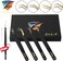 Nano Fiber Tip Professional Eyelash Extension Tweezers, a pack of 4, Quality tweezers made with Japanese Stainless Steel, FREE Eyelash Separator. (Black)