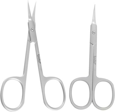 Tecto Professional Nail Scissors, Stainless Steel Manicure Scissors,Cuticle Scissors, Multi-Purpose, Eyelashes, Eyebrow, Toenail for Women and Men (Extra Fine Tip Nail Scissor)
