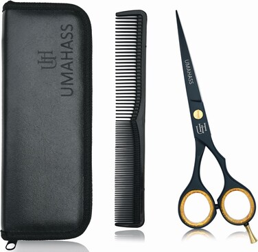 &ldquo;UMAHASS Professional Hair Scissors 6.5 Inch&rdquo; &ndash; Premium High Carbon Stainless Steel Hair Cutting Scissors, Ultra-Sharp Barber Shears, One Comb Included, Home Use for Man Women Adults Kids &amp; Babies