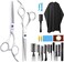 Hair Cutting Scissors, Yreihn 21Pcs Professional Thinning Layering Shear Comb Razor Cape for Women Men Children Kids, Barber Salon Home Use Hairdressing Tools