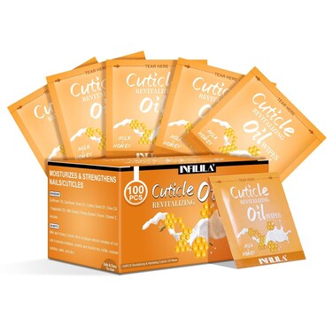 NXJ INFILILA Cuticle Oil Bulk 3.3 Fl Oz, 100Pcs Mini Cuticle Oil for Nails, Hydrating Cuticle Care Product Ttravel Size Nail Honey, Nail Growth Oil, Cuticle Repair and Nail Care (Milk &amp; Honey)