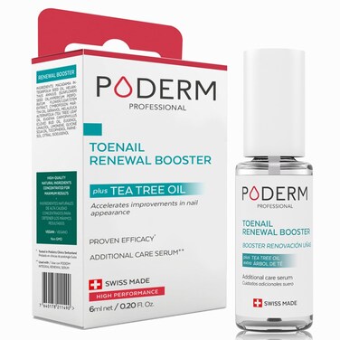 PODERM &ndash; TOENAIL RENEWAL BOOSTER &ndash; TEA TREE oil-serum - Restores Appearance of Discolored/Damaged Nails &ndash; Toe and Fingernail Repair &ndash; 100% Natural Ingredients and Vegan &ndash; Express Renewal &ndash; Swiss Made