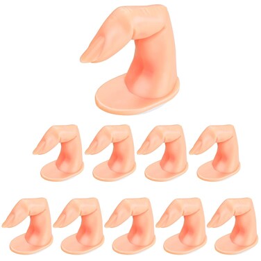 Mudder Practice Fingers DIY Nail Art Training Fingers Nail Decoration Training Fingers for Acrylic, Gel and Nail Art Beginners, 10 Pack