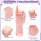 Practice Hand for Acrylic Nails, Nail Practice Hand with 100 Pcs Nail Tips 120 Pcs Double-side Jelly Glue Stickers Bendable Fake Hand Mannequin Hand for Nail Practice Manicure Beginners