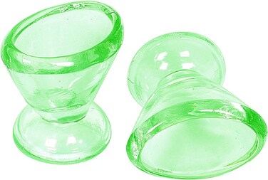 Glass Eye Wash Cup for Keep Your Eyes Clean and Healthy   Soothing Relief from Allergens, Irritants, Makeup, Dust, Dry Eyes   Eye Shaped Rim, Snug Fit Set of 2 Color Green