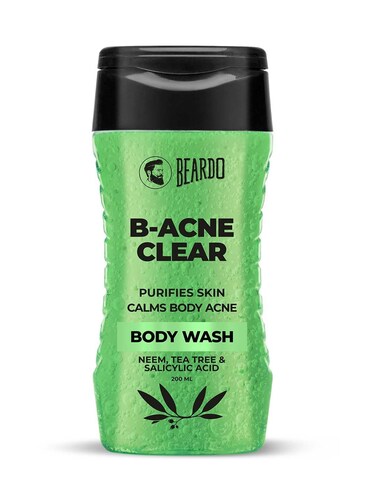 BEARDO Body Acne Body Wash for Men 200 ml   With Neem, and Tea Tree   Clean Clear Skin   For Body Acne and Skin Purification   B-acne Bodywash