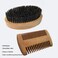 Beard Comb &amp; Beard Brush Set Natural Boar Bristle Brush and Dual Action Pear Wood Comb to Spread Balm or Oil for Growth - Softness Exfoliates Skin Helps Softening and Conditioning