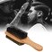 zjchao Hard &amp; Soft Hair Brush, Men s Beard Brush, Double Sided Beard Brush, Imitation Brush with Rubber Wood Handle for Men, Hard &amp; Soft Hair Brush Beard Styling Brush