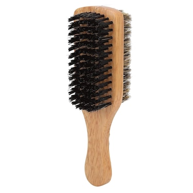 zjchao Hard &amp; Soft Hair Brush, Men s Beard Brush, Double Sided Beard Brush, Imitation Brush with Rubber Wood Handle for Men, Hard &amp; Soft Hair Brush Beard Styling Brush