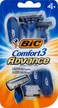 BIC Comfort 3 Advance Disposable Razors for Men for an Ultra-Soothing, Comfortable Shave, 4-count Packs of Disposable Razors With 3 Blades (Pack of 2)