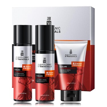 Skin Care Sets &amp; Kits - Men Skin Care Kit Moisturizing - 3PCS Volcanic Minerals Skin Care Set - Hydrating Skin Care for Men - Skincare Set - Skincare Gift Set - with Toner,Mens Lotion &amp; Mens Face Wash