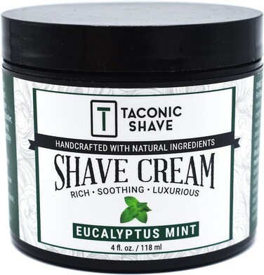 Taconic Shave, All Natural Shave Cream &ndash; Highly-Concentrated, Shaving Cream for Men and Women &ndash; 4 oz. Moisturizing Shaving Cream Tub with Skin Soothing Ingredients &ndash; Cooling Eucalyptus &amp; Mint