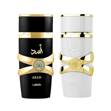 Lattafa for Unisex 2 Piece Eau de Parfum Gift Set (Asad+ Yara Moi) 3.4 Ounce/100 ml each