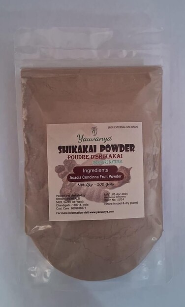 Yauvanya Shikakai (Acacia Concinna) Powder, Natural hair conditioner and nourisher - 100 gms