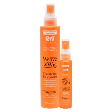 Weave &amp; Wig Leave-In Conditioner &amp; Detangler Set, 8 oz + 2 oz Travel Size, Pomegranate/Tangerine/Coco-Lime Scent (Tangerine)