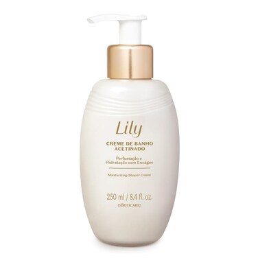 O Botic&aacute;rio Lily Satin Cream Cleanser, Moisturizing Bath Time with Hydration and Luxurious Fragrance, 8.4 Ounce (250ml)