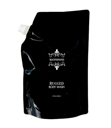 Body Wash, Rugged Aroma, 32 oz, Refill Pouch, Nourish and Softens Skin, Luxurious Scent of Bergamot, Sage, Vetiver and Musk, Rich Lather