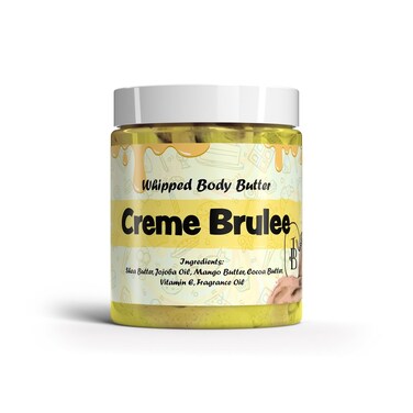 Creme Brulee Whipped Body Butter 8oz. With Shea Butter Mango Butter Cocoa Butter Creamy Natural Smooth Long-lasting Intense Moisturizer